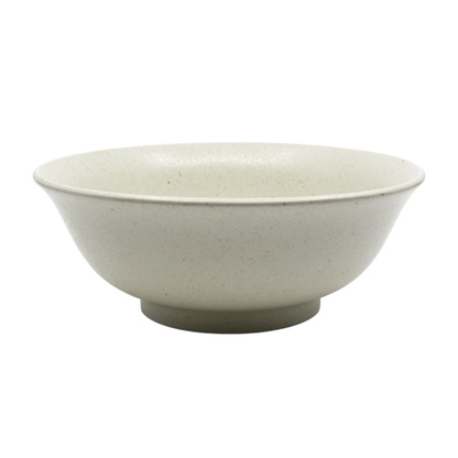 Large flared speckled white porcelain ramen bowl - PABOOM