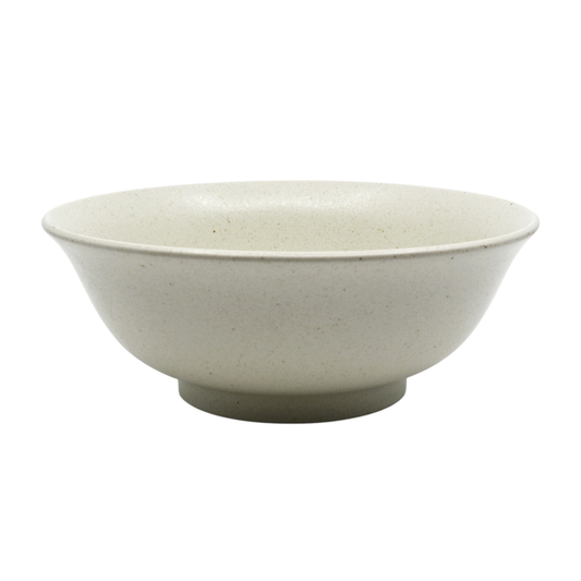 Large flared speckled white porcelain ramen bowl - PABOOM