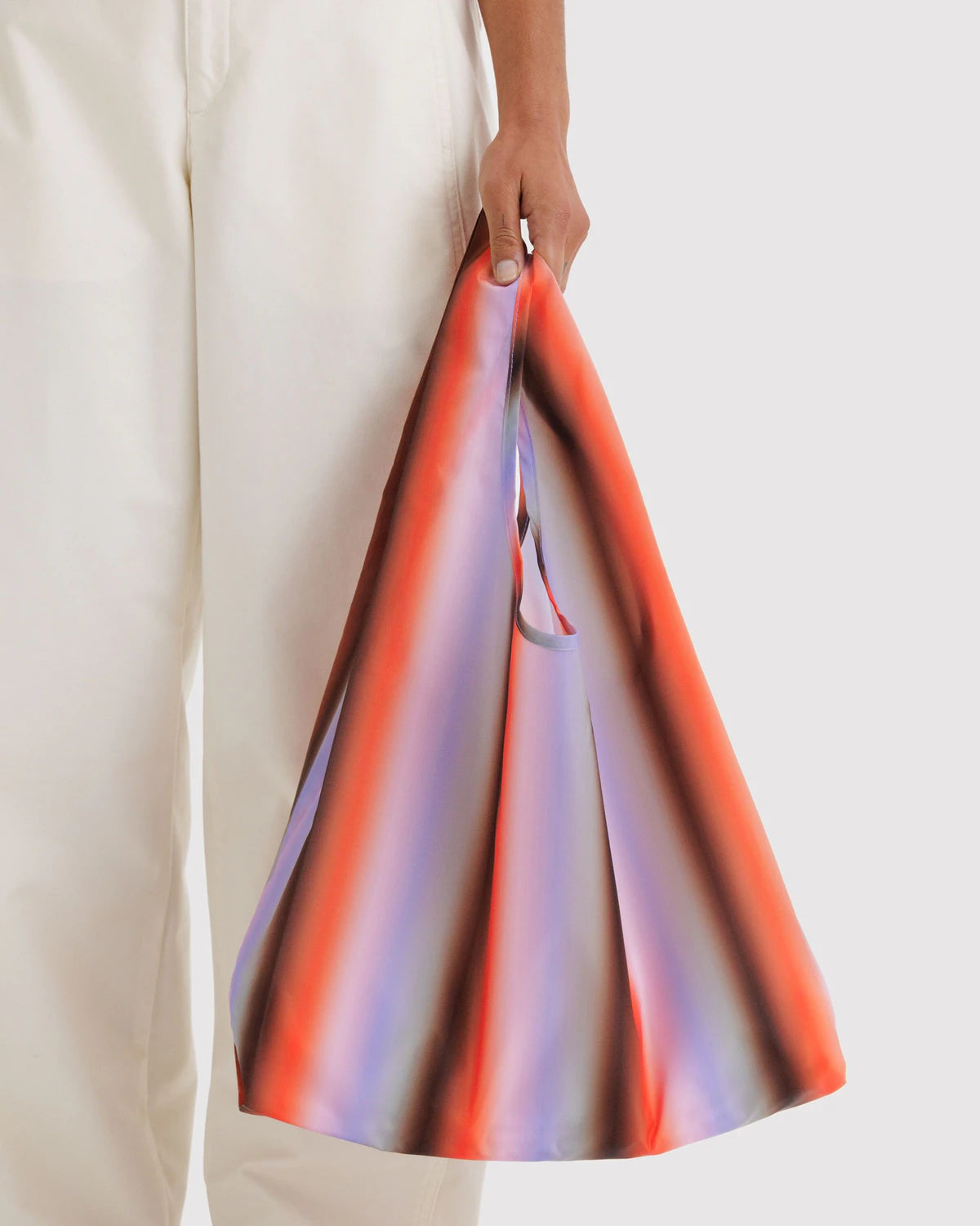Standard Baggu Reusable Tote Bag - Gradient Stripe Poppy & Lilac