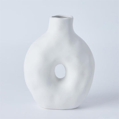 Ceramic Donut Vase Matte White