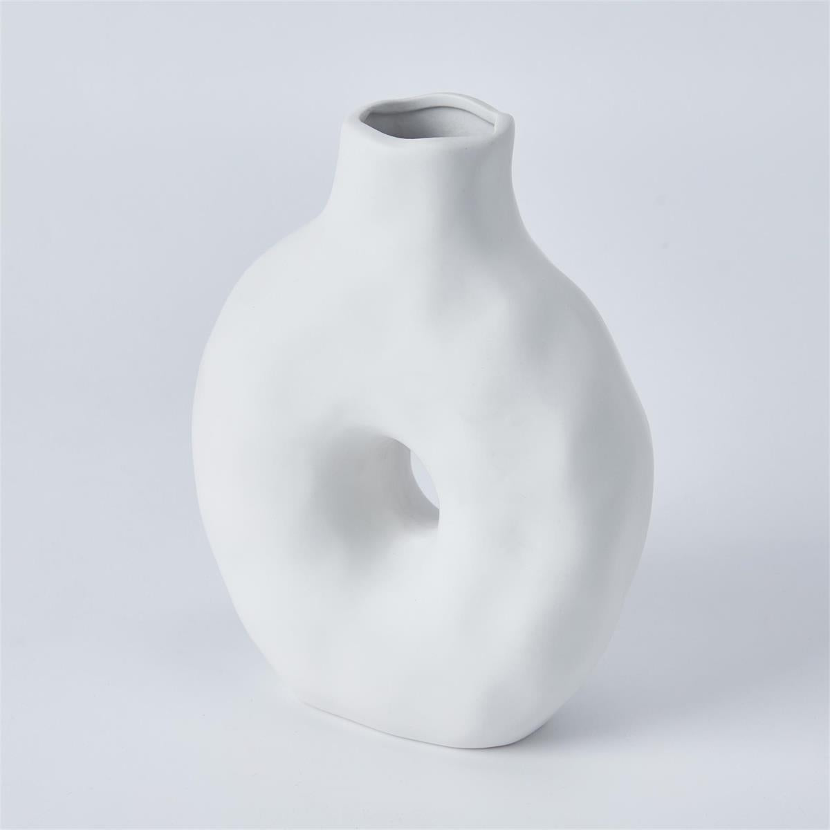 Ceramic Donut Vase Matte White