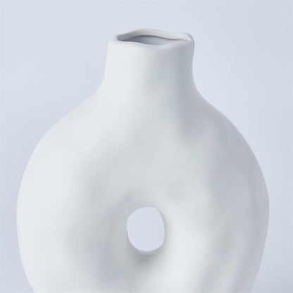 Ceramic Donut Vase Matte White