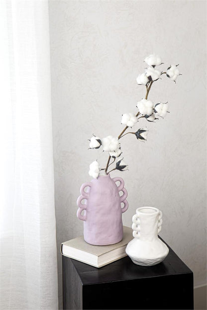 Matte White Vase with Loops