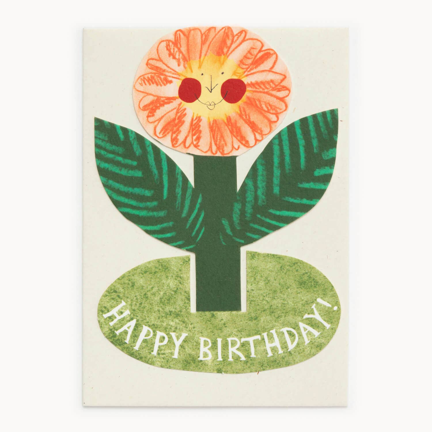 Happy Birthday Flower Stand-Up Card shown at an angle