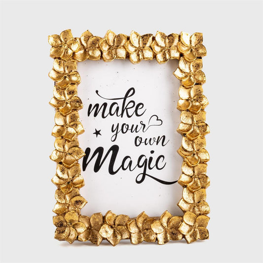 Gold 3D Flower Photo Frame