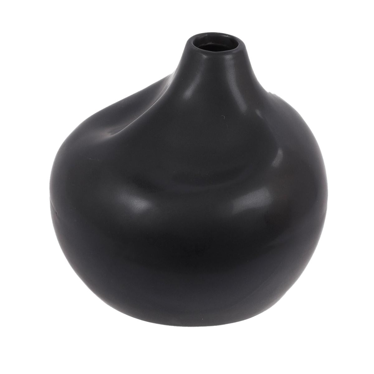 Matte Black Ceramic Vase