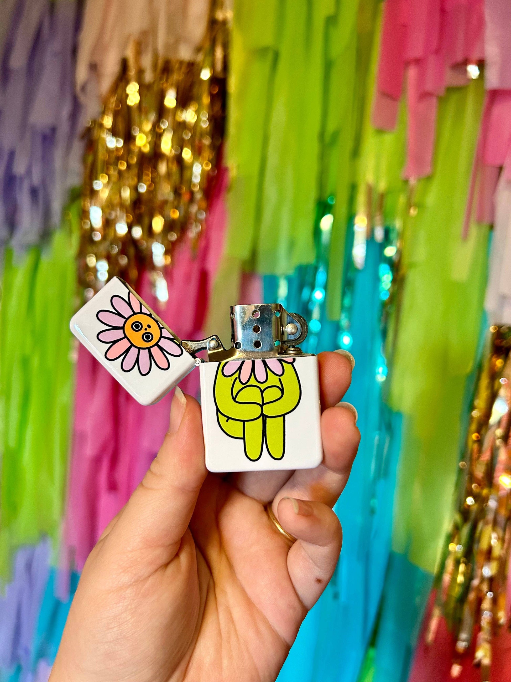 Flower Boy lighter shown open