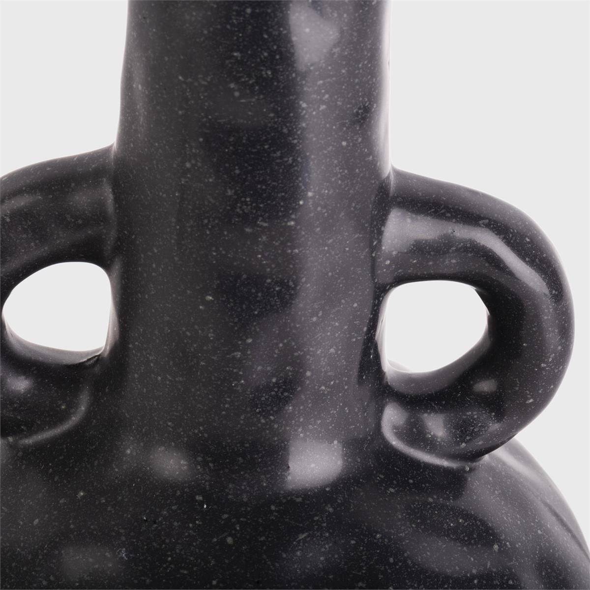 Black + White Bud Vase With Handles