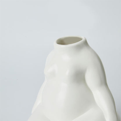 Sitting Woman White Vase