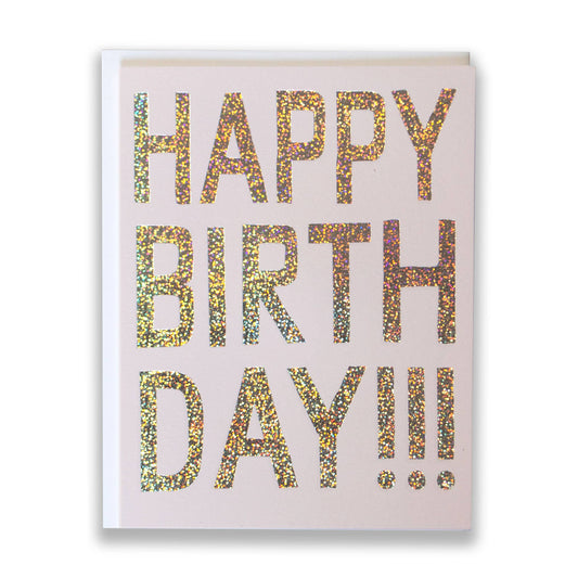 Glitter Hologram Foil Birthday Card