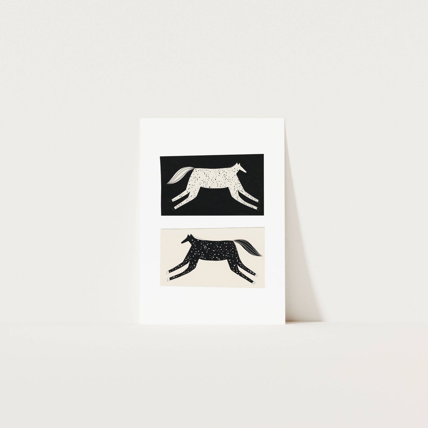 Black And White Horse Art Print