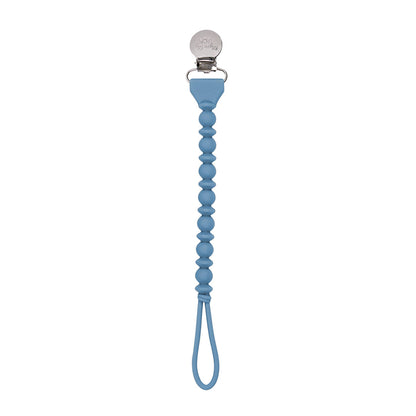 Sweetie Strap™ Silicone One-Piece Pacifier Clips - Blue Beaded