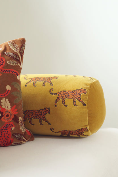 Velvet Leopard Bolster