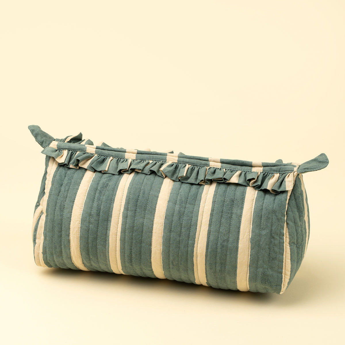 Block Print Stripe Pouch in blue stripes on a white background - PABOOM