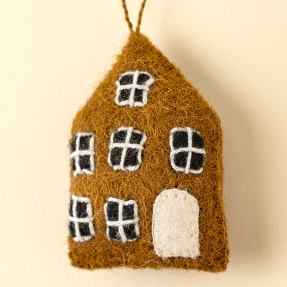 Felt House Ornament - Brown