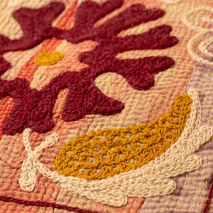 Vintage Embroidered Kantha - Pinks