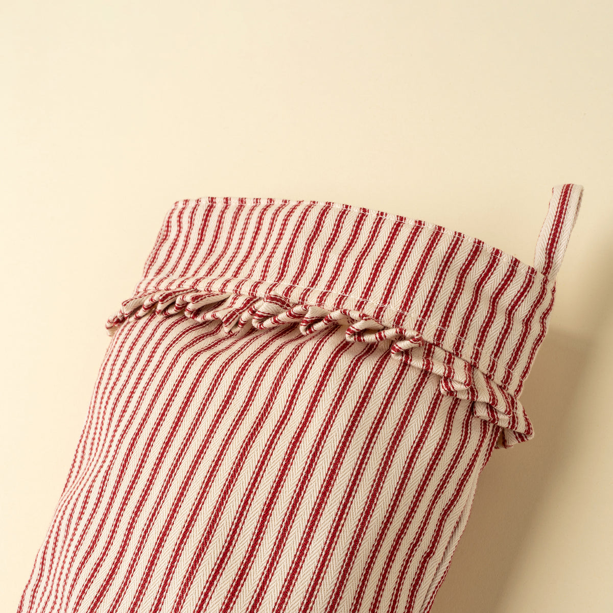 Ticking Stripe Stocking - Red