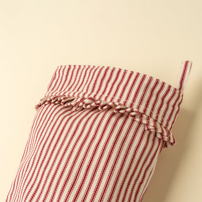 Ticking Stripe Stocking - Red