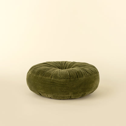 Velvet Tuft Round Cushion - Moss