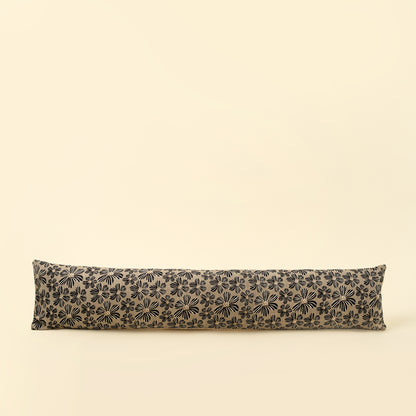 Daisy Play Long Polyfilled Lumbar in black daisy print on a white background - PABOOM