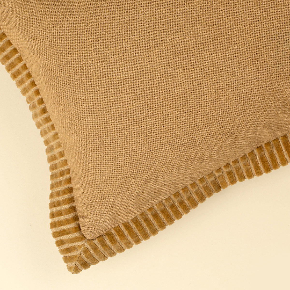 Corded Velvet Edge Pillow - Gold