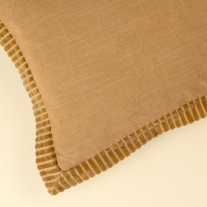 Corded Velvet Edge Pillow - Gold
