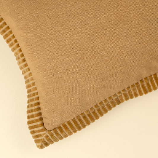Corded Velvet Edge Pillow - Gold