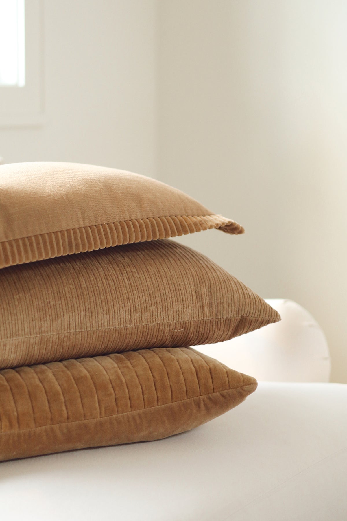 Corded Velvet Edge Pillow - Gold