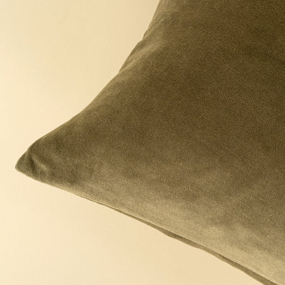 Vera Luxe Velvet Pillow - Olive, 16x24