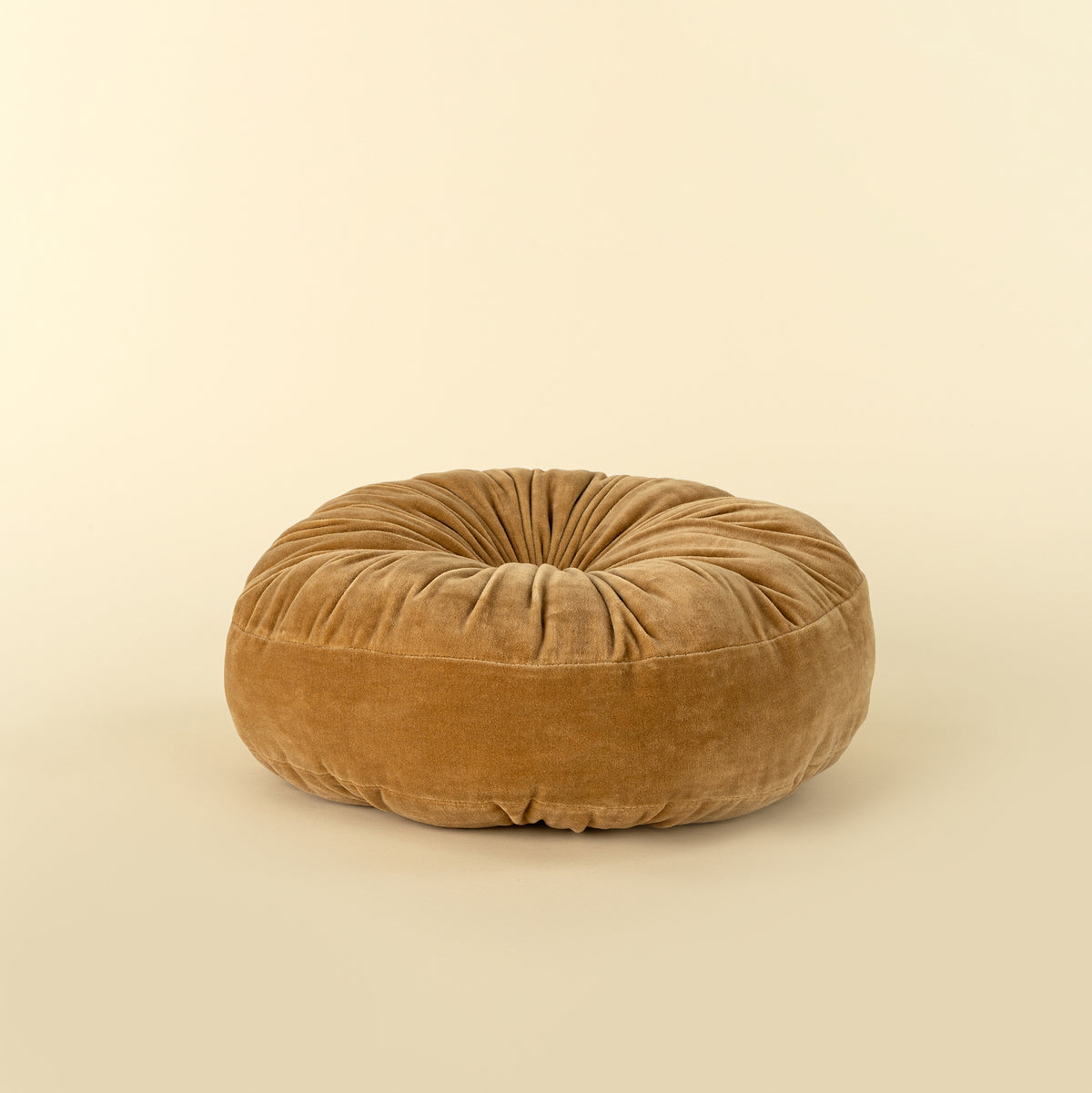 Velvet Tuft Round Cushion - Gold