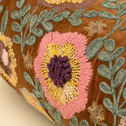 Wildflower Velvet Bolster