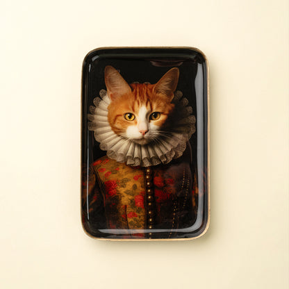 Aristocat Decorative Enameled Tray in black and olive on a white background - PABOOM