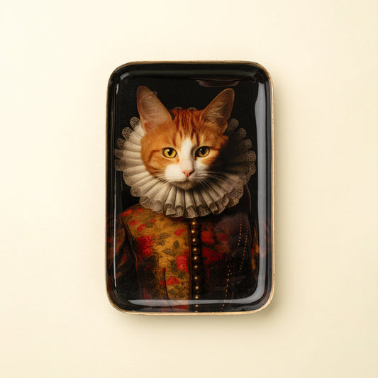 Aristocat Decorative Enameled Tray in black and olive on a white background - PABOOM