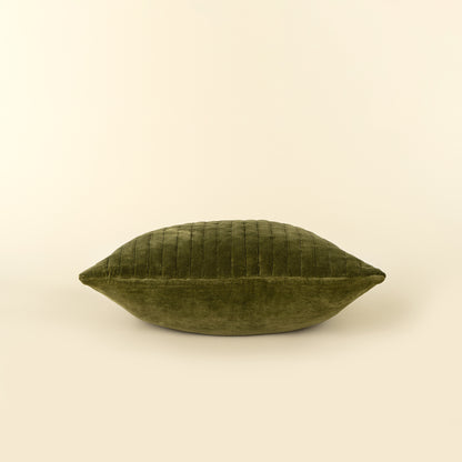 Velvet Stripe Pillow - Moss