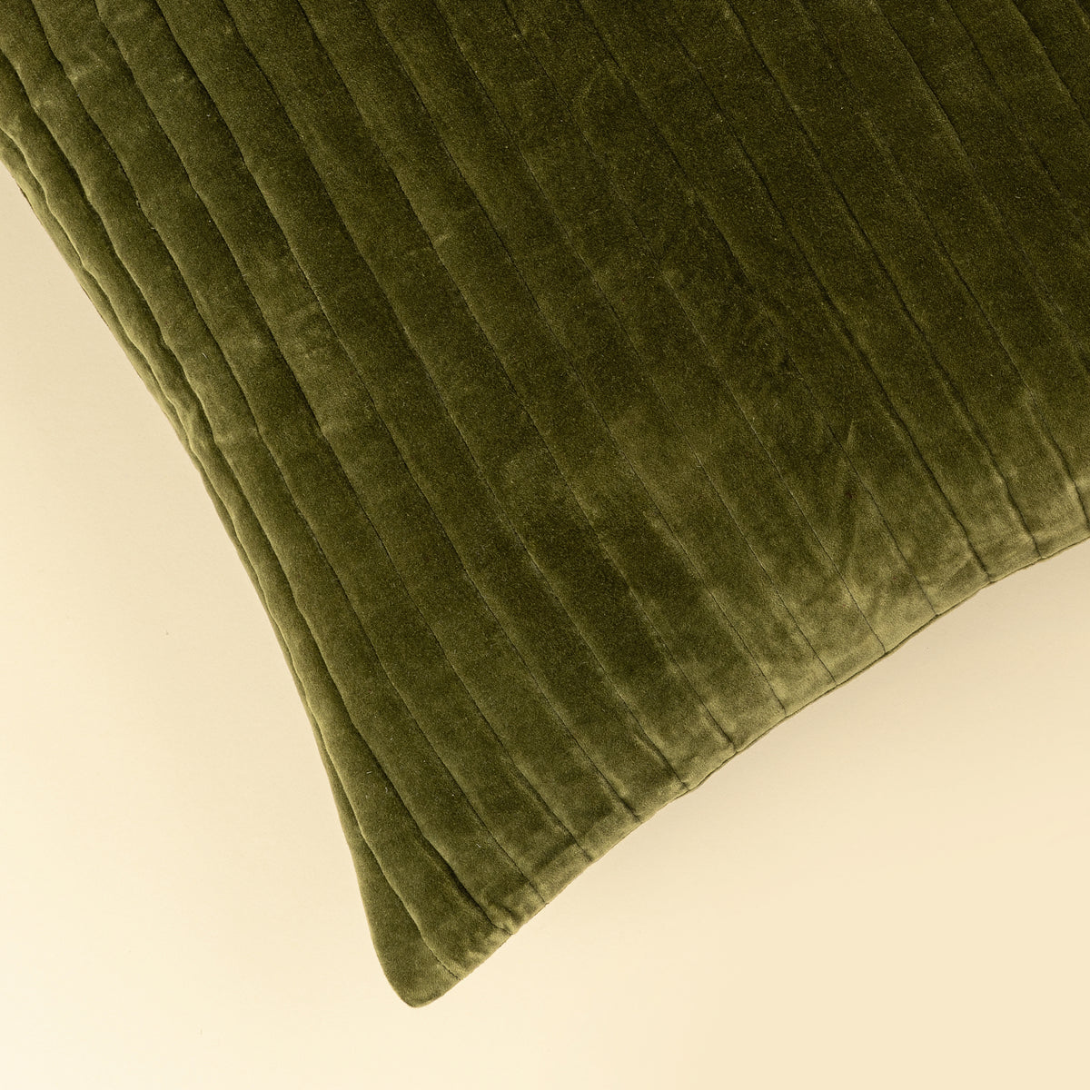Velvet Stripe Pillow - Moss