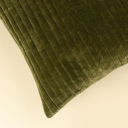 Velvet Stripe Pillow - Moss