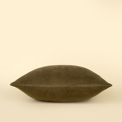 Vera Luxe Velvet Pillow - Olive, 20x20
