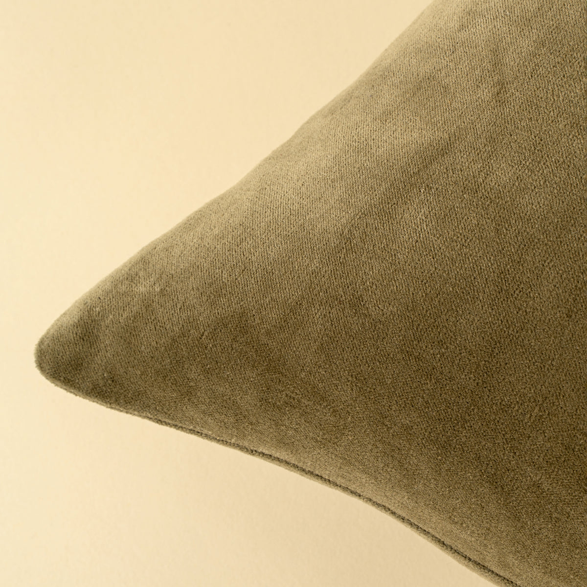 Vera Luxe Velvet Pillow - Olive, 20x20