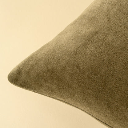 Vera Luxe Velvet Pillow - Olive, 20x20