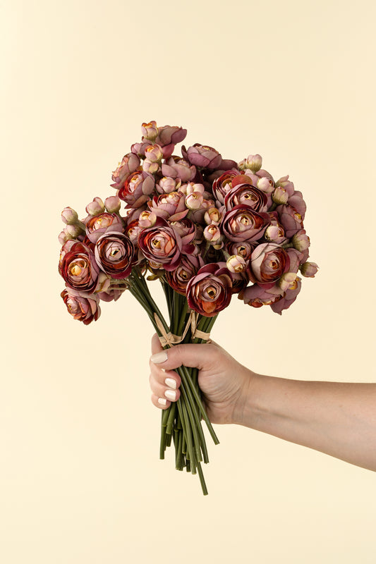 Ranunculus Bouquet in Deep Pink styled in a vase