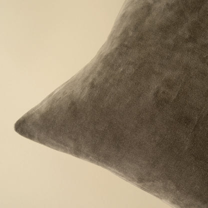 Close-up of the stonewashed velvet texture on the Vera Luxe Velvet Pillow in Cypress