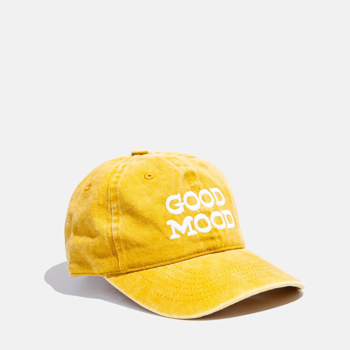 Epic Blend Good Mood dad hat in washed mustard cotton with curved brim - PABOOM