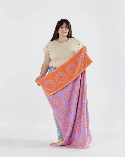 BAGGU Organic Cotton Bath Towel - Happy Lilac
