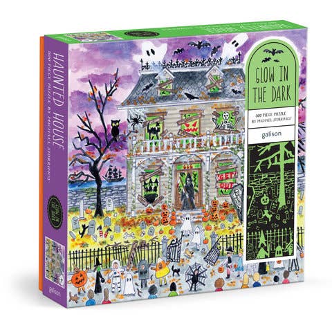 Haunted House glow-in-the-dark puzzle completed image - PABOOM