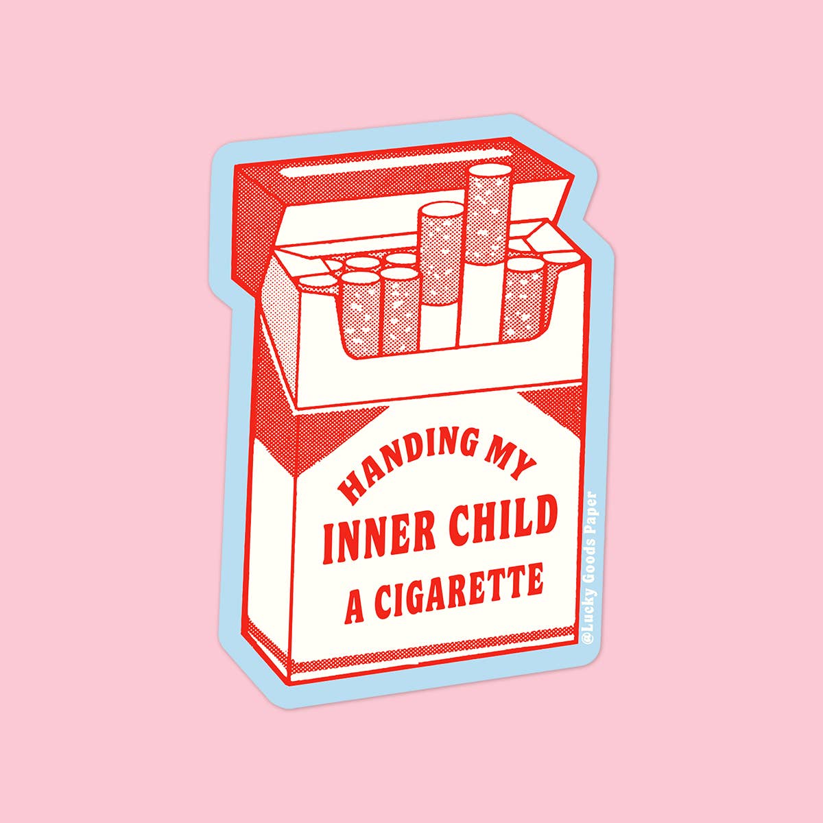Inner Child Cigarette matte vinyl sticker - additional angle - PABOOM