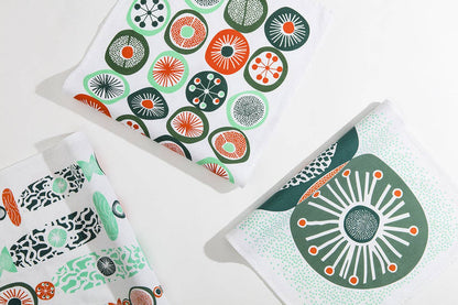 Retro Dot tea towel pattern close-up detail - PABOOM