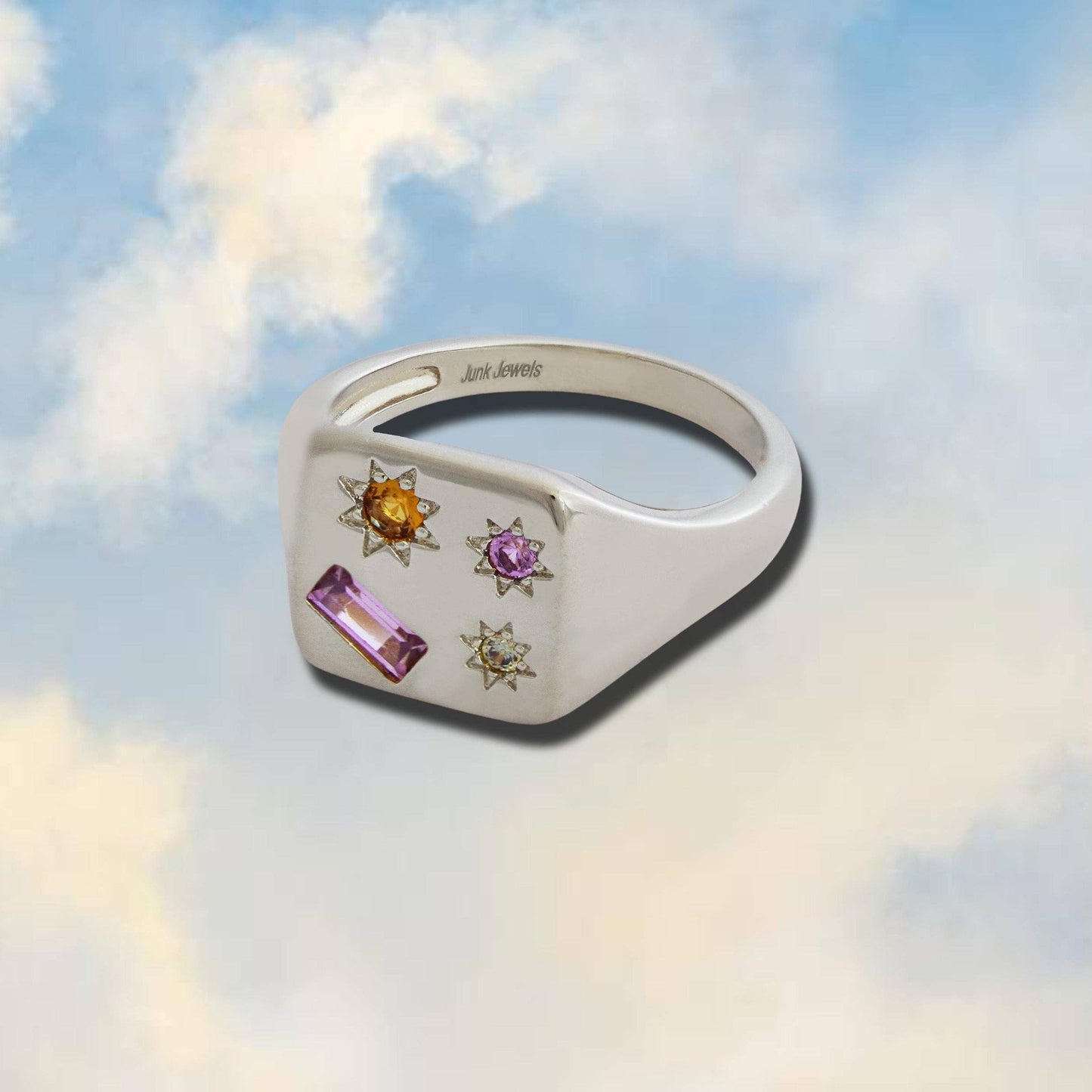 Kaleidoscope Disco Signet Ring - Silver