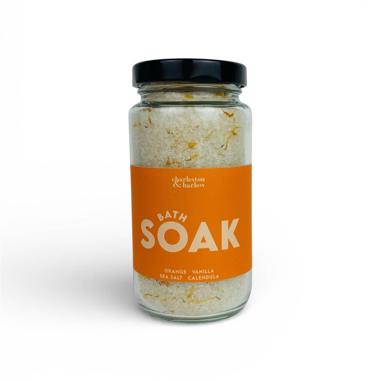 Charleston & Harlow Sweet Orange Vanilla bath salt texture close-up