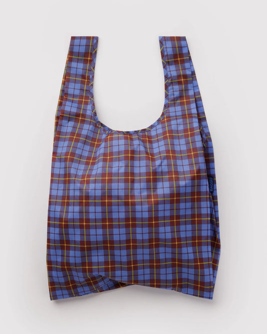 Standard Baggu Reusable Tote Bag - Blue Tartan