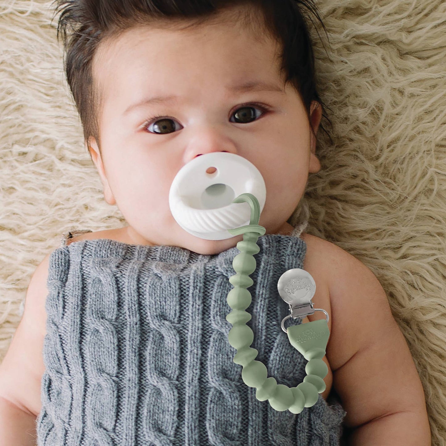 Sweetie Strap™ Silicone One-Piece Pacifier Clips - Succulent Beaded